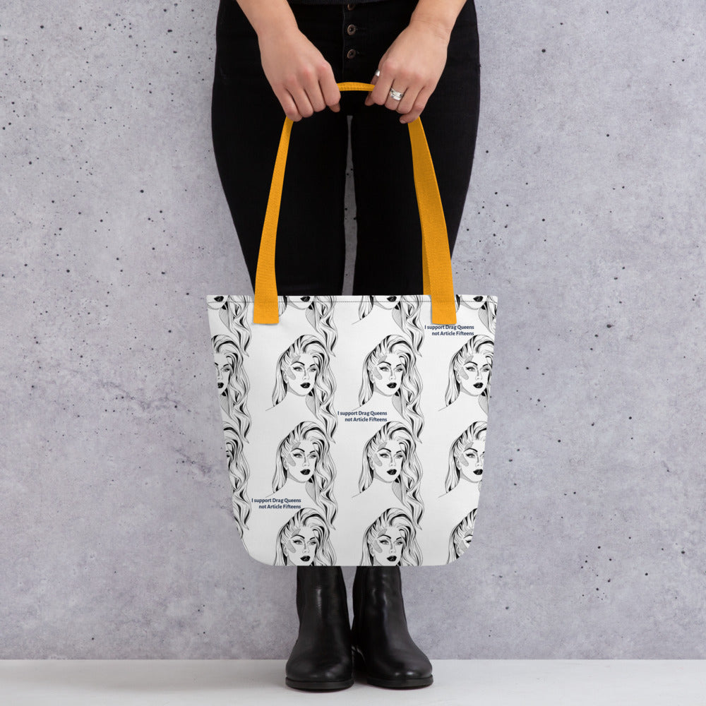 I Love Drag Queens Canvas Tote Bag - Reusable Natural Cotton Shopping Bag, Two Sizes