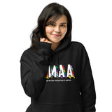 MMAA Pride - MMAA White Letters unisex eco raglan hoodie