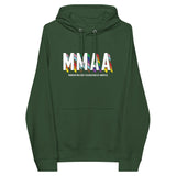 MMAA Pride - MMAA White Letters unisex eco raglan hoodie