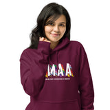 MMAA Pride - MMAA White Letters unisex eco raglan hoodie