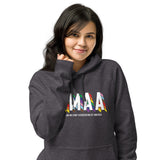 MMAA Pride - MMAA White Letters unisex eco raglan hoodie