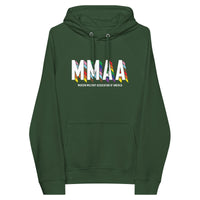 MMAA Pride - MMAA White Letters unisex eco raglan hoodie